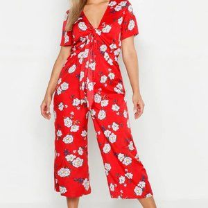 Red Floral Jumpsuit